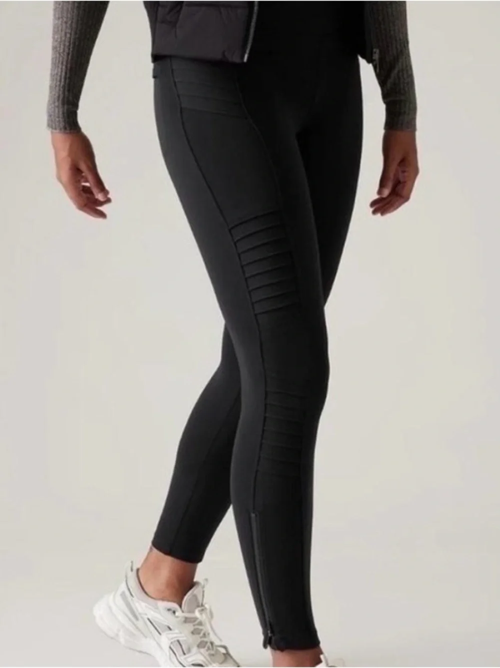 Athleta Delancey Moto Tight Black Leggings Women’s Small EUC
